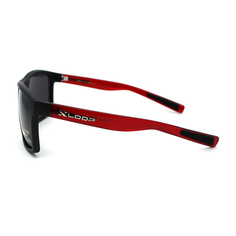 Xloop Polarized Mens Rectangular Sport Horn Rim Plastic Sunglasses