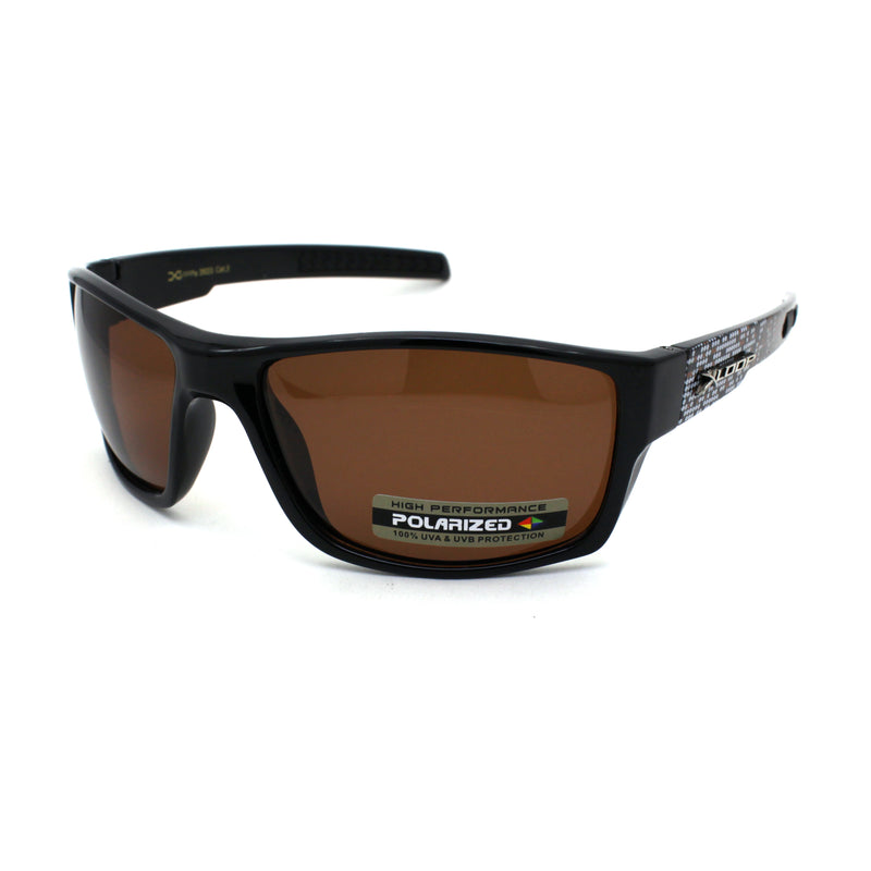 Xloop Polarized Mens Classic Biker Style Rectangle Sport Plastic Sunglasses