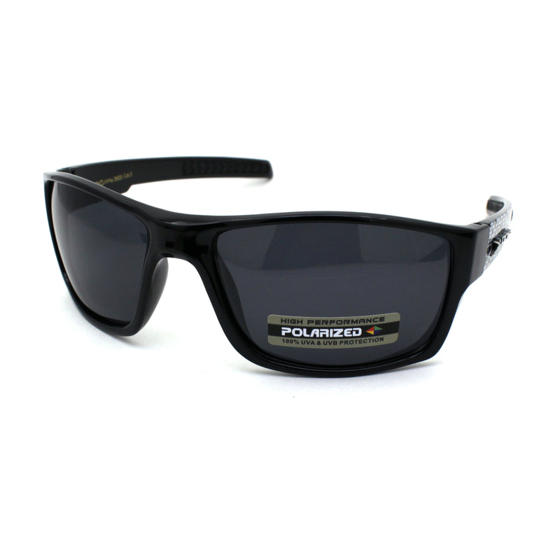 Xloop Polarized Mens Classic Biker Style Rectangle Sport Plastic Sunglasses