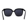 Womens Inset Lens Horn Rim Plastic Oversize Sunglasses