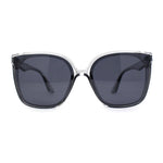 Womens Inset Lens Horn Rim Plastic Oversize Sunglasses