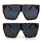 Animal Print Flat Top Rubberized Matte Plastic Shield Mob Sunglasses