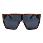 Animal Print Flat Top Rubberized Matte Plastic Shield Mob Sunglasses