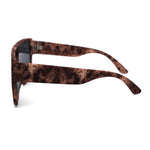 Animal Print Flat Top Rubberized Matte Plastic Shield Mob Sunglasses