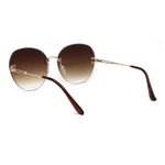 Womens Glitter Eyebrow Round Rimless Fashion Sunglasses