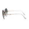 Womens Glitter Eyebrow Round Rimless Fashion Sunglasses