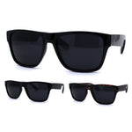 Mens 90s Hipster Rectangle Horn Rim Dapper Plastic Sunglasses