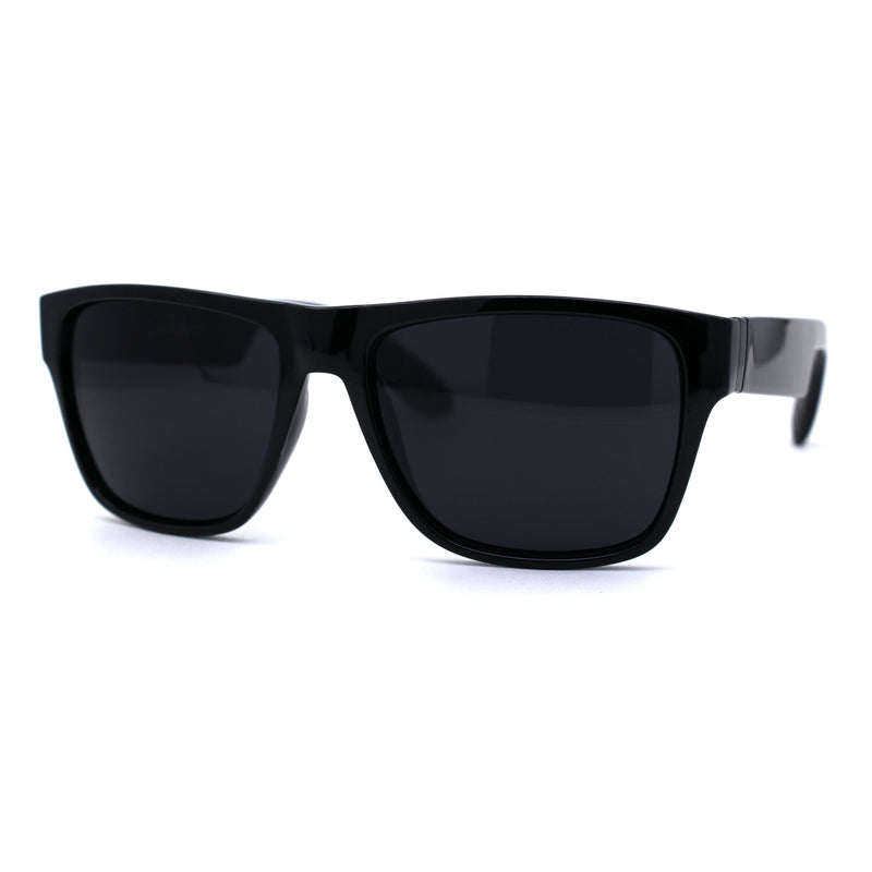 Mens 90s Hipster Rectangle Horn Rim Dapper Plastic Sunglasses