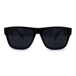 Mens 90s Hipster Rectangle Horn Rim Dapper Plastic Sunglasses