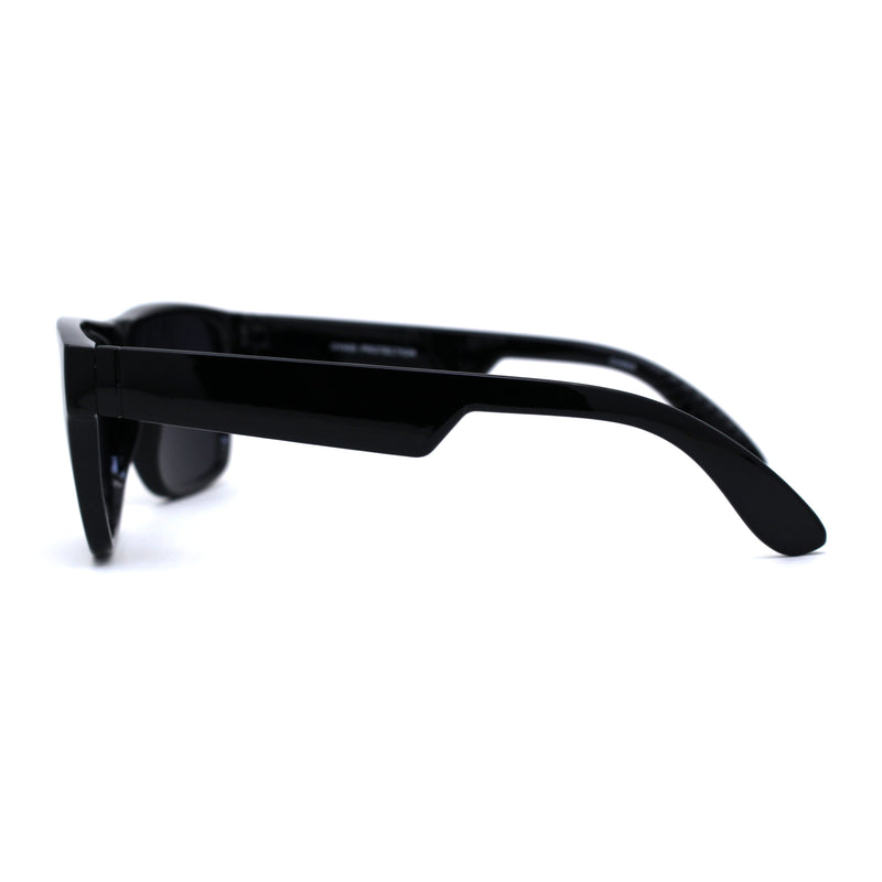 Mens 90s Hipster Rectangle Horn Rim Dapper Plastic Sunglasses