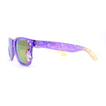 Girls Kid Size Rainbow Unicorn Badge Horn Rim Sunglasses