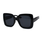 Womens Mod Thick Plastic Rectangle Butterfly Sunglasses