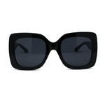 Womens Mod Thick Plastic Rectangle Butterfly Sunglasses