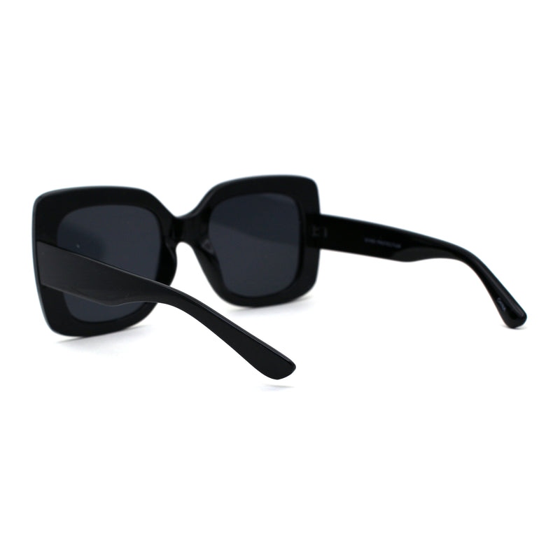 Womens Mod Thick Plastic Rectangle Butterfly Sunglasses