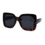 Womens Mod Thick Plastic Rectangle Butterfly Sunglasses