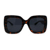 Womens Mod Thick Plastic Rectangle Butterfly Sunglasses