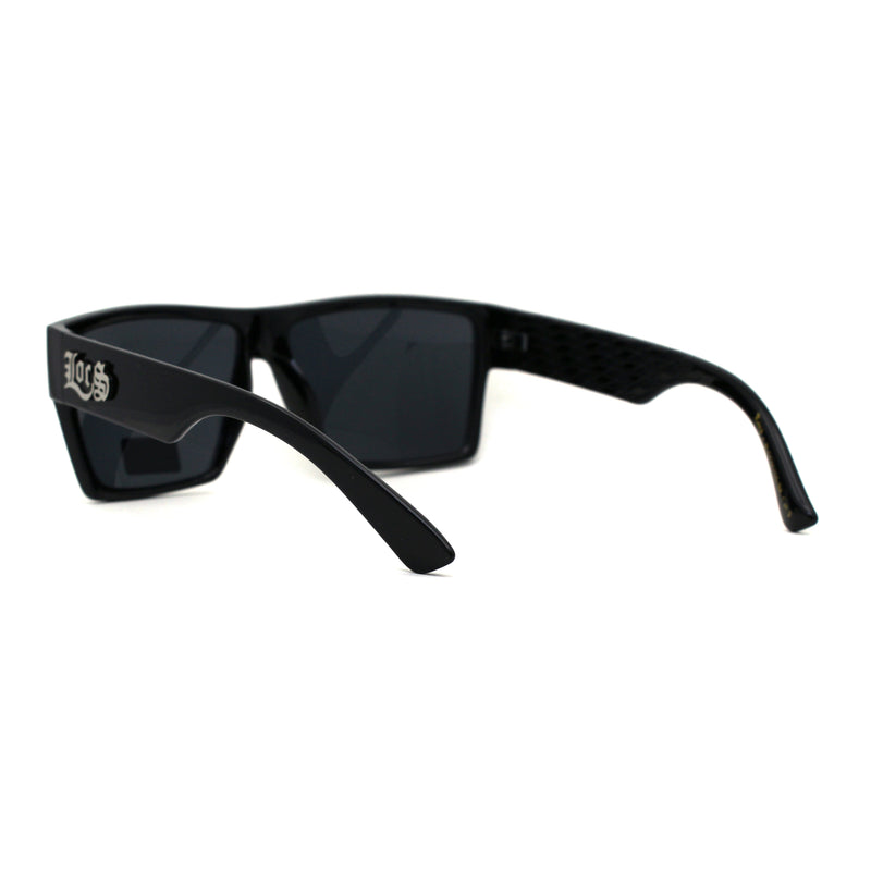 Locs Squared Rectangular Cholo Gangster All Black Sunglasses