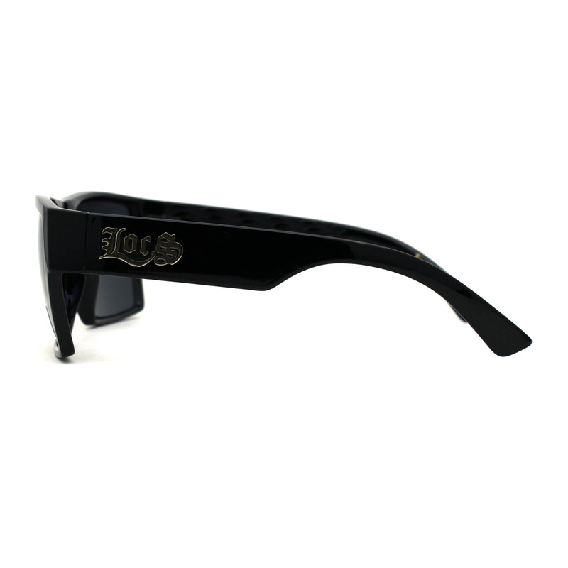 Locs Men's Squared Rectangular Biker Gangster Sunglasses