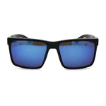 Locs Colored Reflective Black Rectangular Gangster Hardcore Sunglasses