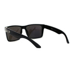 Locs Colored Reflective Black Rectangular Gangster Hardcore Sunglasses