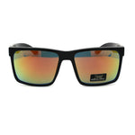 Locs Colored Reflective Black Rectangular Gangster Hardcore Sunglasses