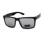 Locs Colored Reflective Black Rectangular Gangster Hardcore Sunglasses