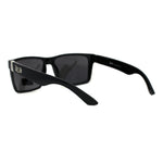 Locs Colored Reflective Black Rectangular Gangster Hardcore Sunglasses