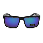 Locs Colored Reflective Black Rectangular Gangster Hardcore Sunglasses