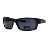 Mens Locs Warp Biker Gangster Rectangular All Black Sunglasses