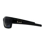 Mens Locs Warp Biker Gangster Rectangular All Black Sunglasses