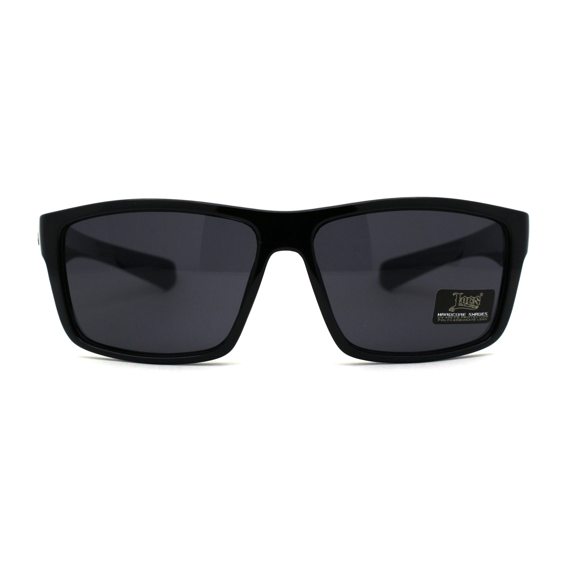 Locs Men's Cholo Biker Flat Top Square Frame Sunglasses – Matte Black With UV400 Protection