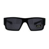 All Black 90s Mens Locs Thick Temple Squared Rectangular Cholo Sunglasses