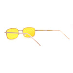 Hippie Pimp Color Lens Vintage Rectangle Metal Rim Sunglasses