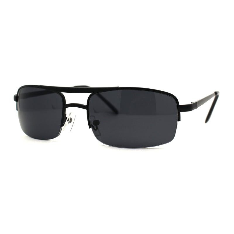 Mens 90s Sport Metal Half Rim Spring Hinge Sunglasses