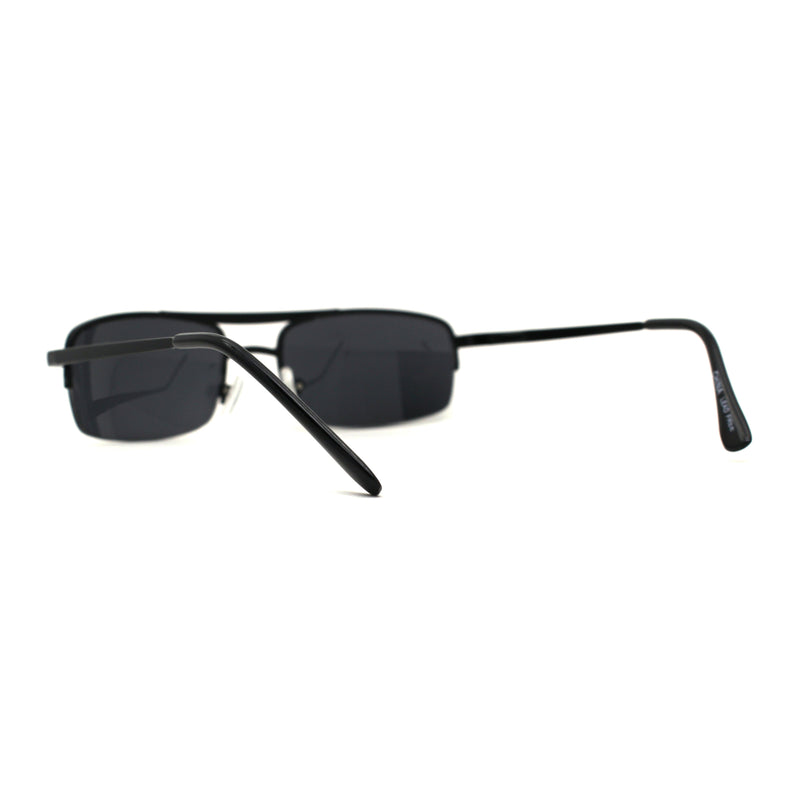 Mens 90s Sport Metal Half Rim Spring Hinge Sunglasses