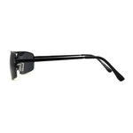 Mens 90s Sport Metal Half Rim Spring Hinge Sunglasses