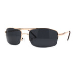 Mens 90s Sport Metal Half Rim Spring Hinge Sunglasses