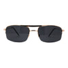 Mens 90s Sport Metal Half Rim Spring Hinge Sunglasses