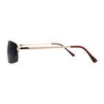 Mens 90s Sport Metal Half Rim Spring Hinge Sunglasses