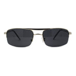 Mens 90s Sport Metal Half Rim Spring Hinge Sunglasses