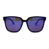Womens Inset Panel Lens Trendy Horn Rim Retro Fashion Sunglasses