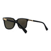 Womens Inset Panel Lens Trendy Horn Rim Retro Fashion Sunglasses