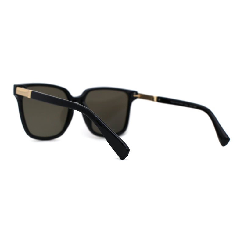 Womens Inset Panel Lens Trendy Horn Rim Retro Fashion Sunglasses