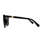 Womens Inset Panel Lens Trendy Horn Rim Retro Fashion Sunglasses