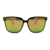 Womens Inset Panel Lens Trendy Horn Rim Retro Fashion Sunglasses