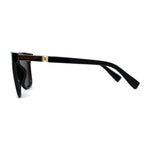 Womens Inset Panel Lens Trendy Horn Rim Retro Fashion Sunglasses