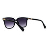 Womens Classic 90s Fashion Horn Rim Rectangular Plastic Sunglasses