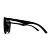 Womens Round Shield Panel Lens Horn Rim Plastic Sunglasses