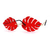 Tropical Split Leaf Palm Shape Rimless Hippie Sunglasses