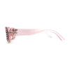 Womens Luxury Large Gem Rhinestone Jewel Narrow Rectangular Sunglasses